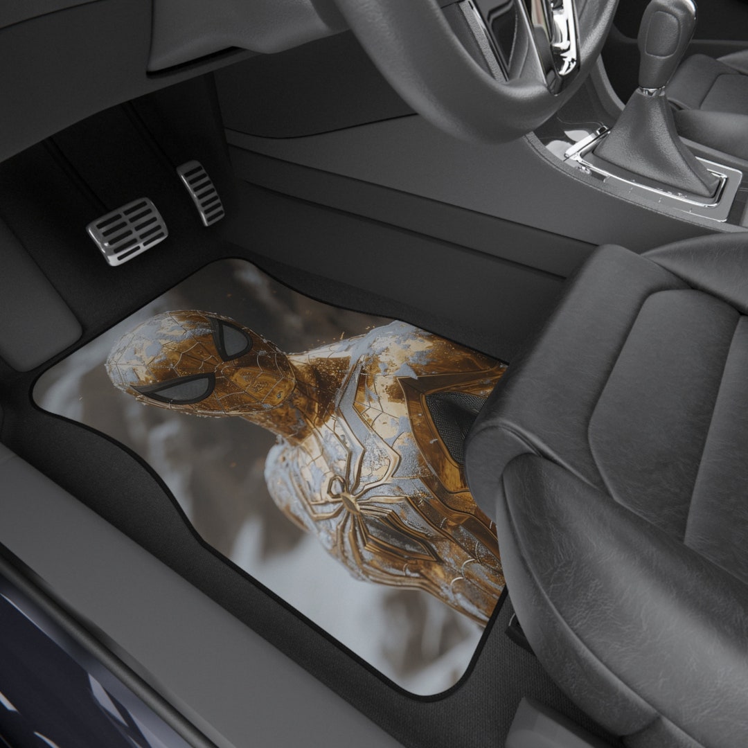Golden Suit Spiderman, Golden Suit Snowed Spiderman, Spiderman Car Mats