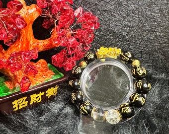 Pixiu Black Mantra Gorgonia Bracelet - Attract Wealth and Abundance