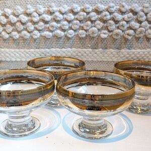 Vintage Legacy Pattern Gold (22K) & Platinum Glasses  Set of 4