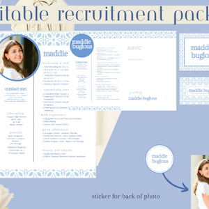 Editable Sorority Recruitment Packet | Printable Sorority Packet | Digital Sorority Resume Template | Unique Sorority Resume Template