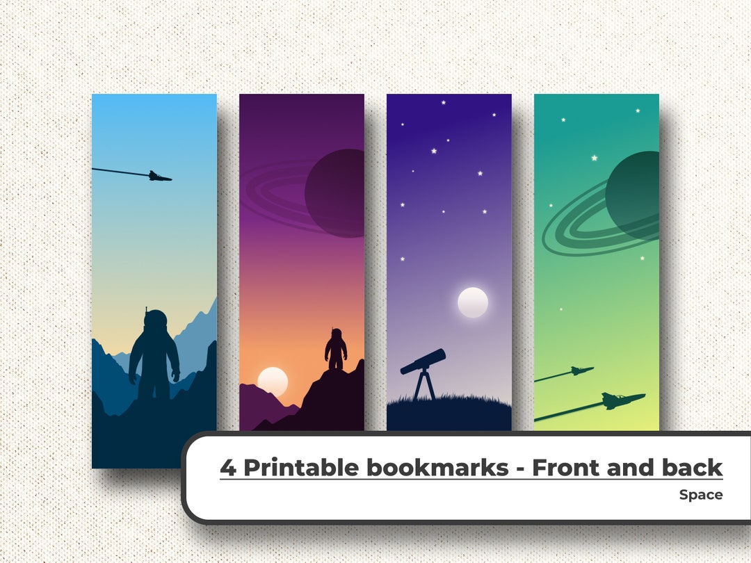 Printable Space Bookmarks Book Markers for Book Lovers and Kids Fun and