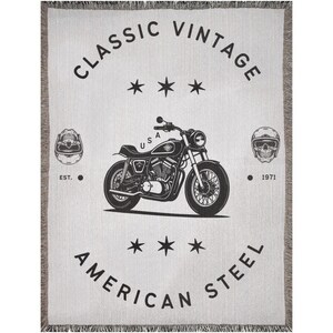 Motorcycle Dad Throw Blanket - 50x65 Inch Flannel Fleece Blanket For Biker Gifts, Father's Day, Christmas - View #9