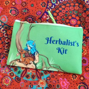 Personalized Fantasy Forest Elf Zipper Pouch, Accessory Bag for Tabletop Gamers, Nature Art Lover, Stationery Gift