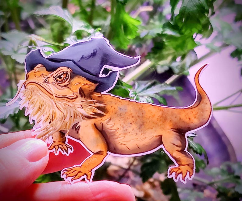Lizard Wizard Cute Bearded Dragon With a Sorcerer Hat Fantasy RPG ...