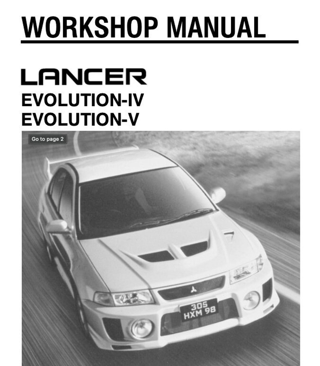 Mitsubishi Lancer Evo 4/5 Manual Etsy
