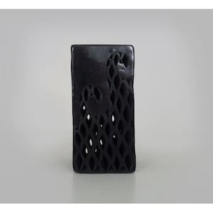 Rare vintage black vase 70s Oaxaca Mexico
