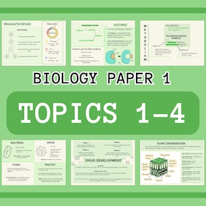 AQA GCSE Biology Paper 1 - Versionshinweise (35 Seiten, Themen 1-4)