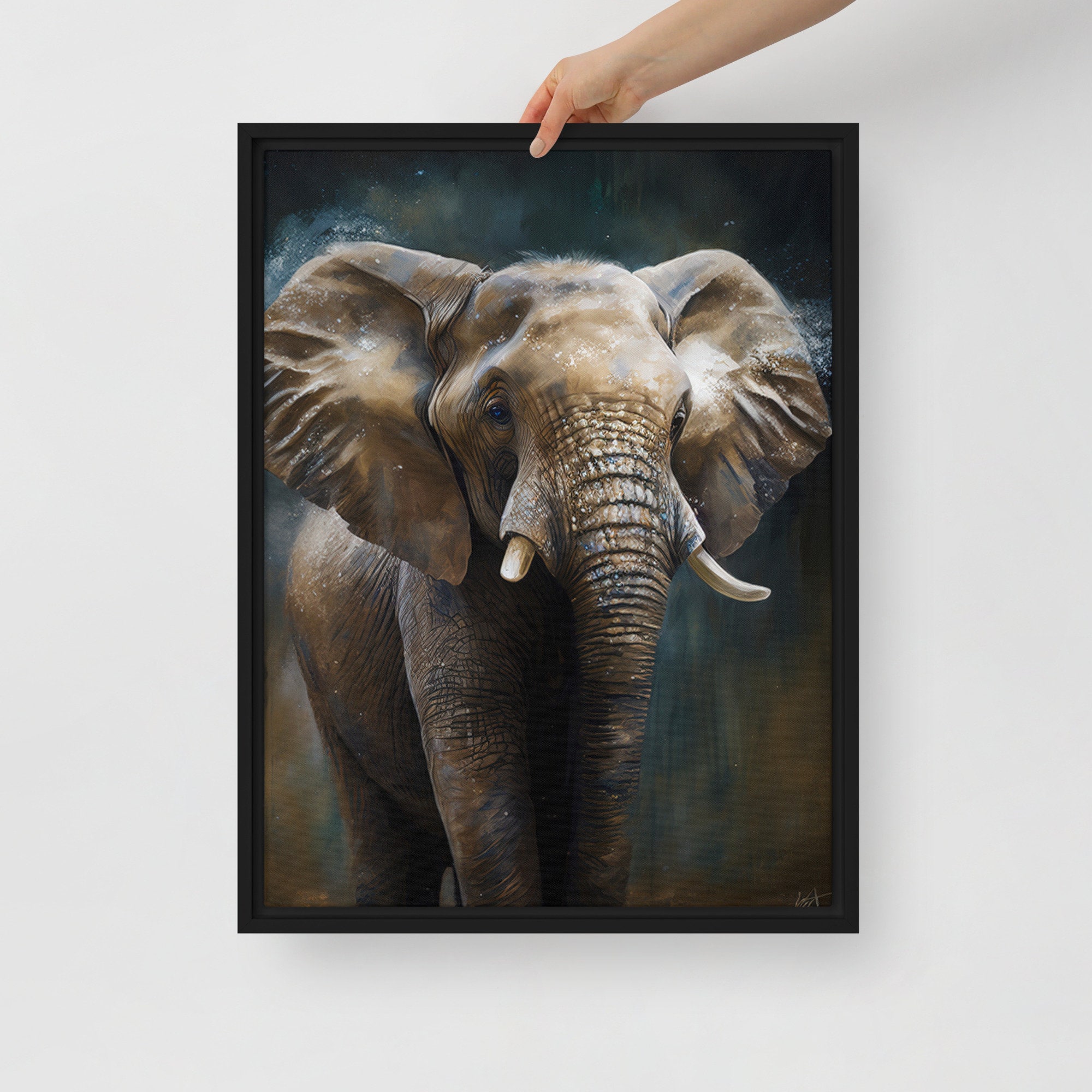 Canvas Painting of an Elephant in Oil Painting Style - Etsy Singapore