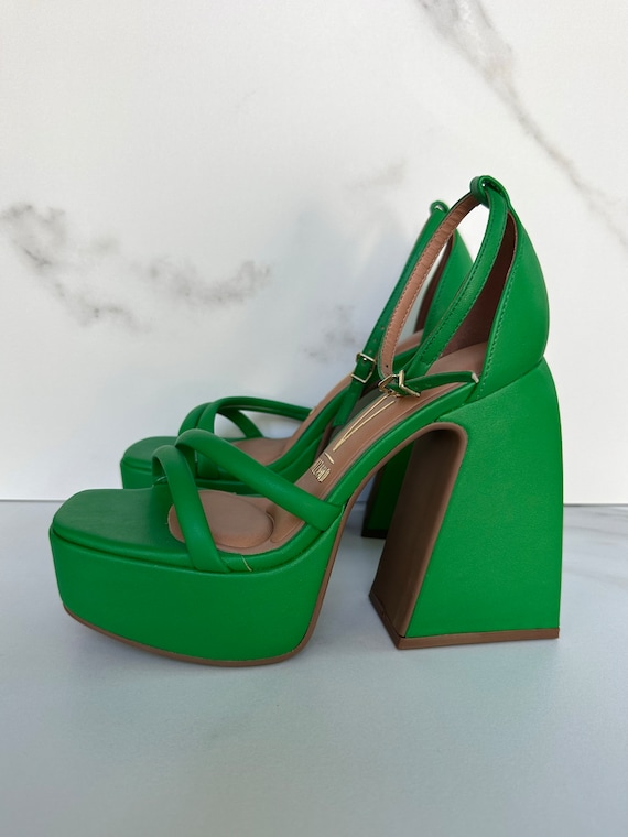 Vizzano Women s Green Ankle Strap Platform Sandals Etsy