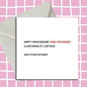 Tarjeta de aniversario de reno bebé, Martha Scott, Tarjeta divertida, Netflix