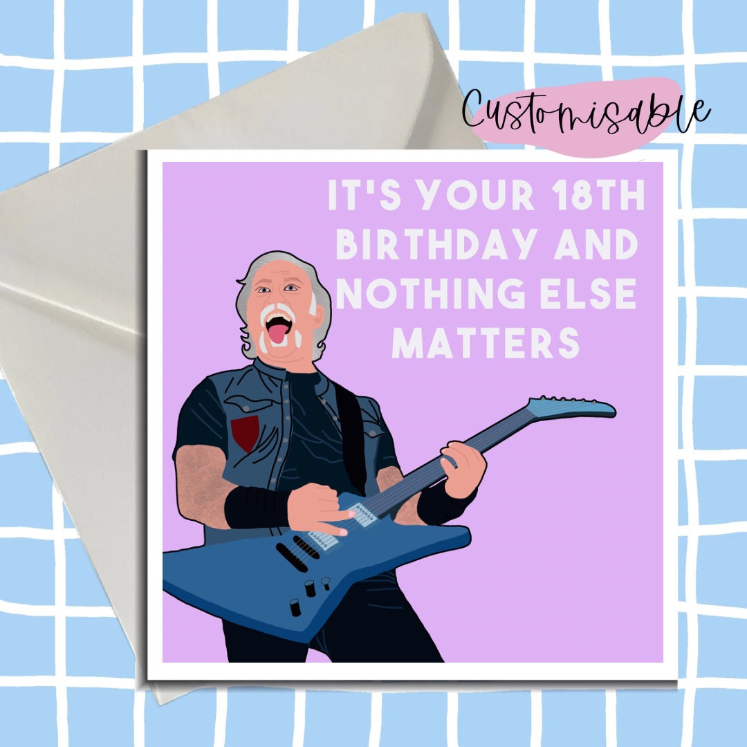 James Hetfield Birthday Card, Personalised Age, Birthday Card, Blank