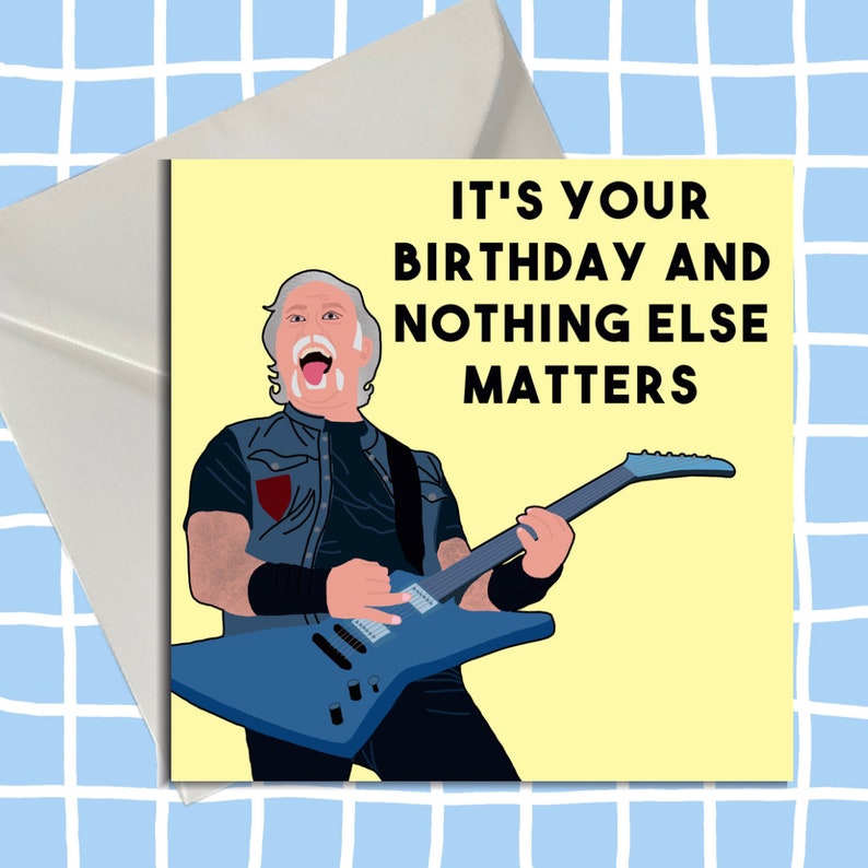 James Hetfield Birthday Card Metallica Birthday Card Blank Etsy