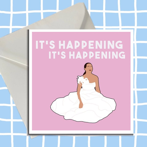 Bridesmaids it’s happening Card, bridal shower, wedding Card, Blank Card, it’s happening, Cute Card, Funny Card