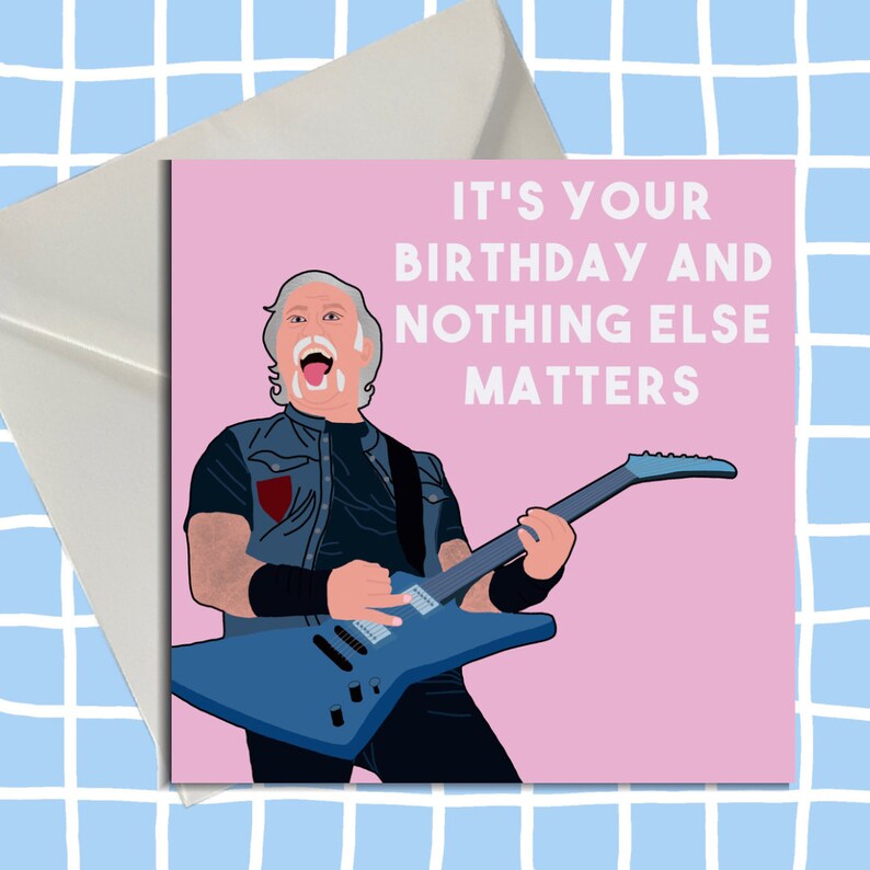 James Hetfield Birthday Card Metallica Birthday Card Blank Etsy