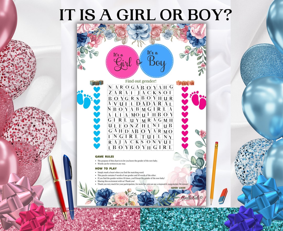 Online Gender Reveal Zoom Baby Shower Games Safari Baby Etsy