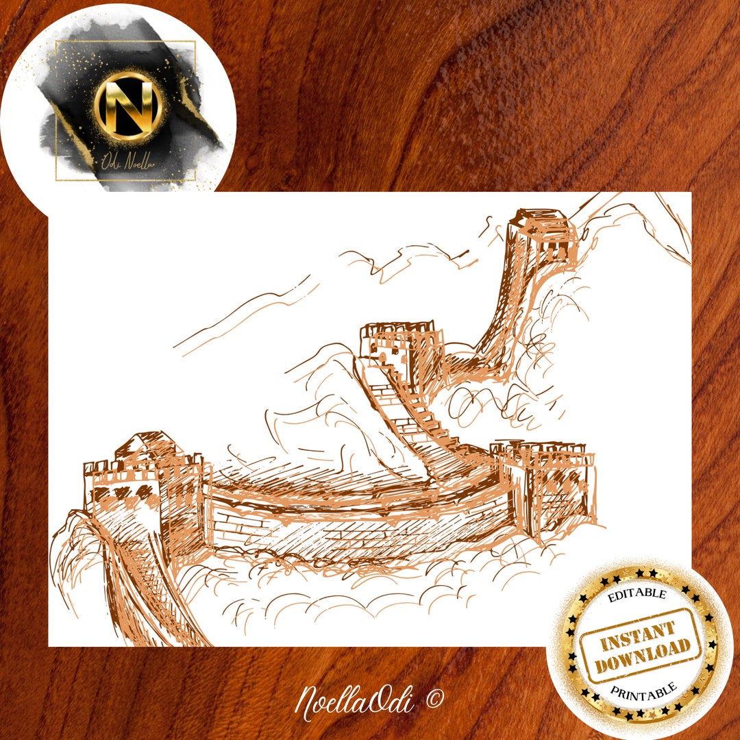Great Wall of China Printable for Your Decoration an Emblem - Etsy