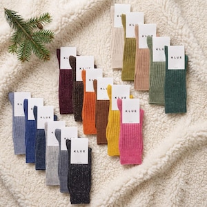Chaussettes d'hiver chaudes et colorées en laine et soie, douces et confortables, idée cadeau de Noël et accessoire du quotidien