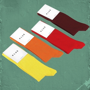 KLUE organic cotton colorful Solid Socks Pack x4 | FIRE