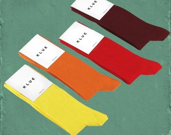 KLUE organic cotton colorful Solid Socks Pack x4 | FIRE