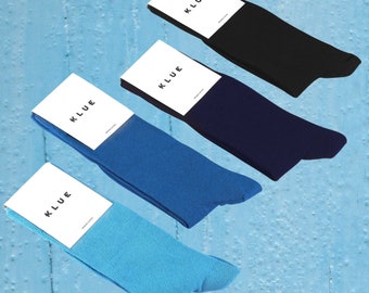 KLUE organic cotton colorful Solid Socks Pack x4 | WATER