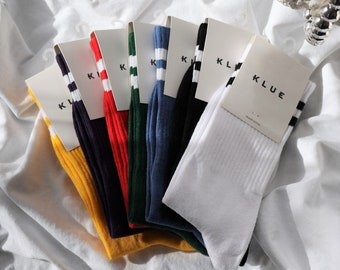 organic cotton colorful tennis crew Socks Pack x7 | FULL VINTAGE