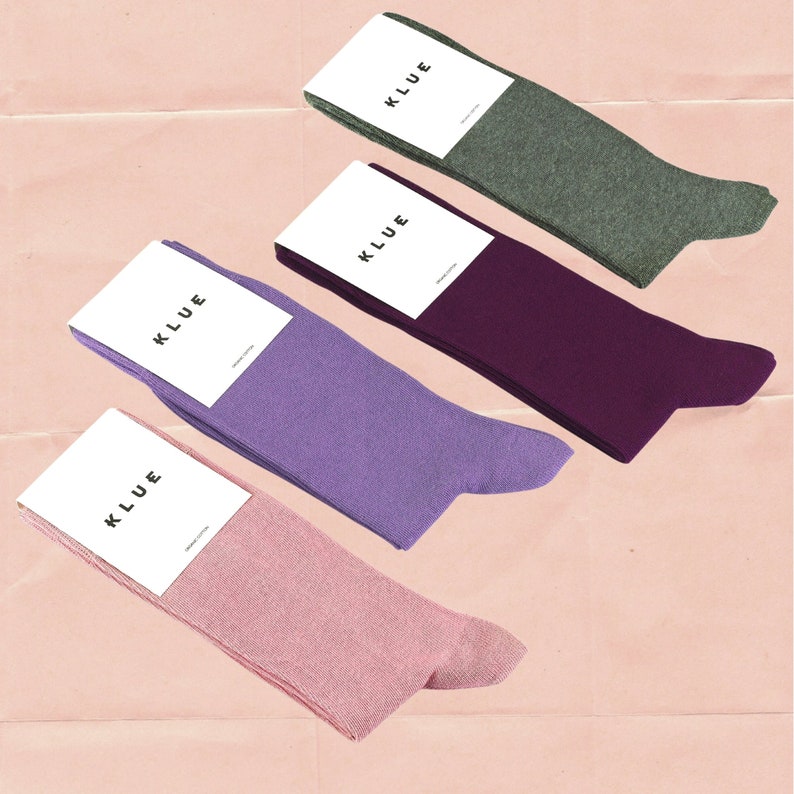 KLUE organic cotton colorful Solid Socks Pack x4 AIR image 1