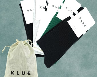 Klue gift bag organic tennis crew socks x5 | REGULAR