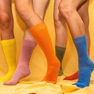 Organic cotton colorful Solid Socks Pack x6 PASTEL image 10
