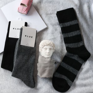 Merino Wool Socks Gift Set: Black & Grey, Lightweight Warmth