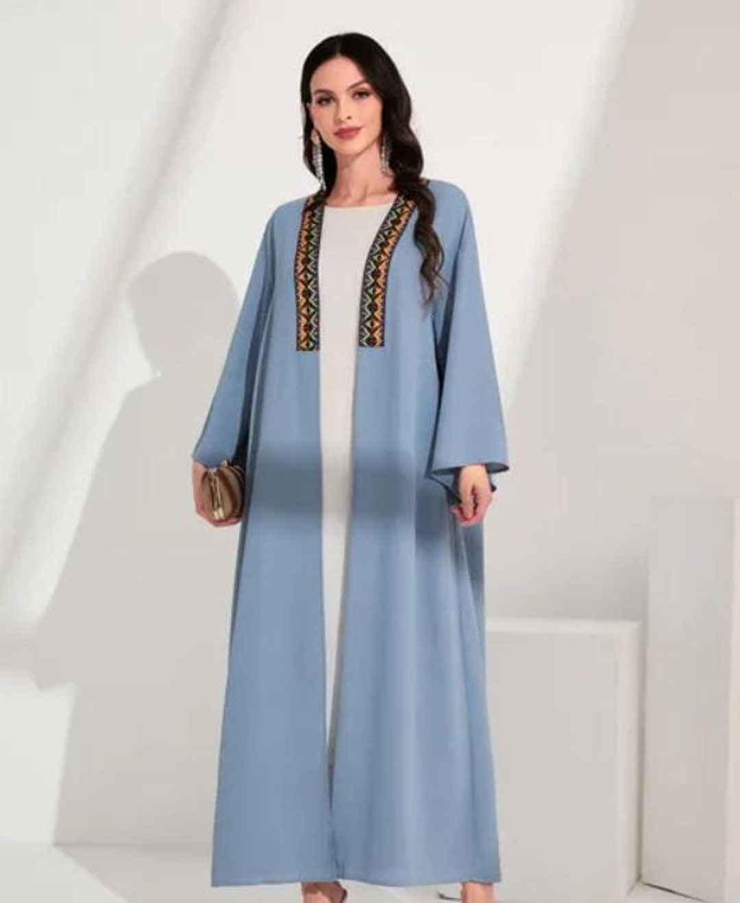 Open Abaya Egypt Kimono Eid Aid Mubarak Kaftan Muslim Kimono - Etsy