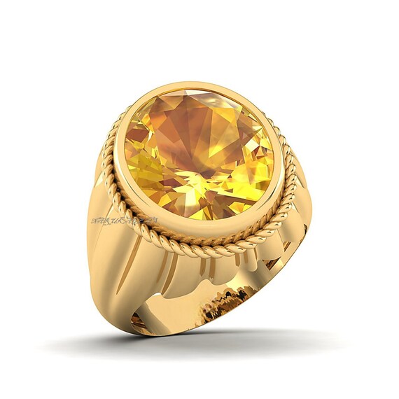 Natural Yellow Sapphire Ring Stone Ring 18K Yellow Gold Panchdhatu and Natural Genuine Gemstone Gift for Her Etsy Canada