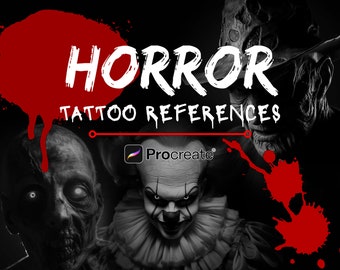Procreate - Horror References - Horror Tattoo Characters & Skulls