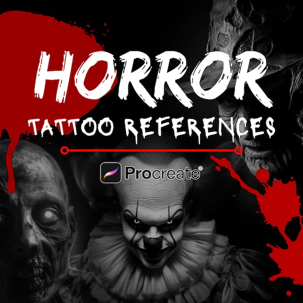 Procreate - Horror References - Horror Tattoo Characters & Skulls