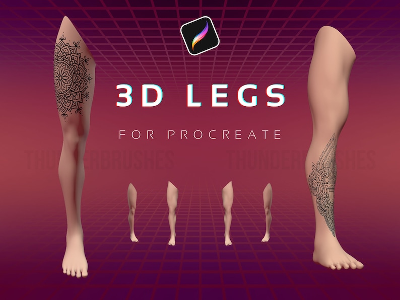 Procreate - 3D Leg Models - 3D Tattoo Bundle - Male and Female Legs - Etsy