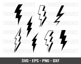 Paquete Lightning SVG - rayo svg, imágenes prediseñadas de trueno - svg, eps, png, dxf