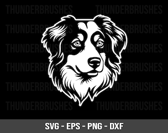 Svg de berger australien | Design de T-shirt Berger Australien, Chien Australien Cricut en silhouette | Téléchargement direct