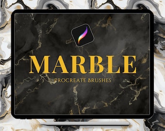 Pennelli Marble Procreate: set di pennelli con texture di inchiostro astratto (download digitale)