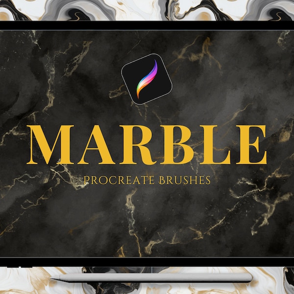 Procreate - Marble Brushes - Abstract Ink Brush, Procreate Marble Texture Brushset