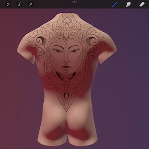 Procreate Modelli umani 3D Pacchetto anatomia 3D Parti del corpo del tatuaggio immagine 4