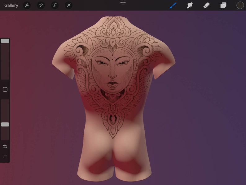 Procreate Modelos humanos 3D Paquete 3D de anatomía Partes del cuerpo del tatuaje imagen 4