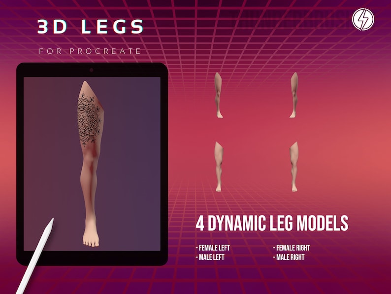 Leg Plastic Model Procreate - 3D Leg Models - 3D Tattoo Bundle - Male and Female Legs - Etsy