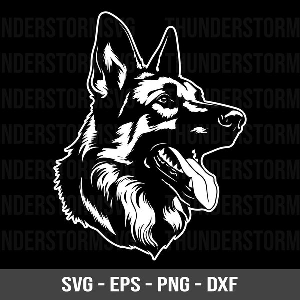 German Shepherd Svg | police dog T-shirt Design, German dog Cricut en silhouet | Direct download