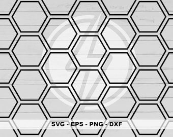 Padrão de favo de mel sem emendas SVG: arquivo de corte vetorial hexagonal (download digital)