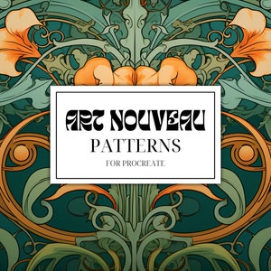 Procreate - Pennelli con motivi Art Nouveau - Pennello Art Nouveau, set di pennelli Procreate Texture