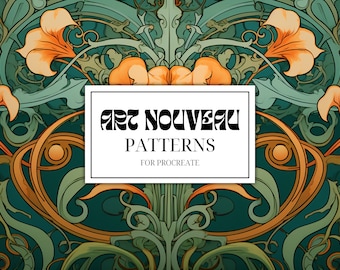Procreate - Art Nouveau Pattern Brushes - Art Nouveau Brush, Procreate Texture Brushset