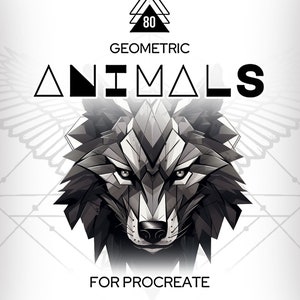 Procreate - 80 種類の幾何学的動物ブラシ - タトゥー デザイン ブラシセット