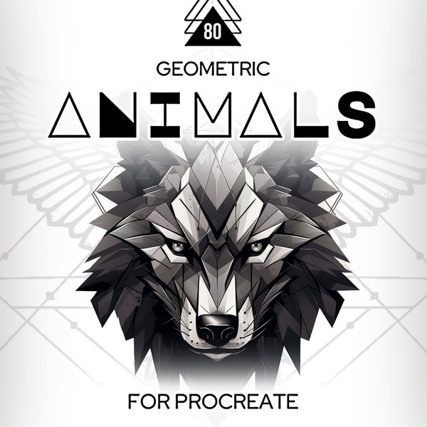 Procreate - 80 Geometric Animal Brushes - Tattoo Design Brushset