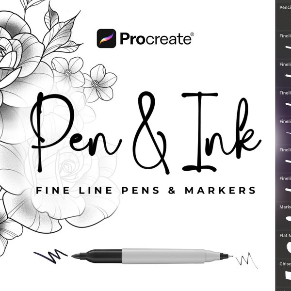 Sharp Ink Pen Procreate Pen and Ink - Etsy