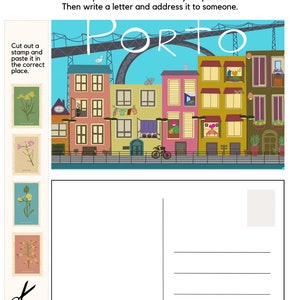 Vintage Travel Postcards Collage Kit |  Porto, Portugal | Traditional Cards Wall Art Digital Download