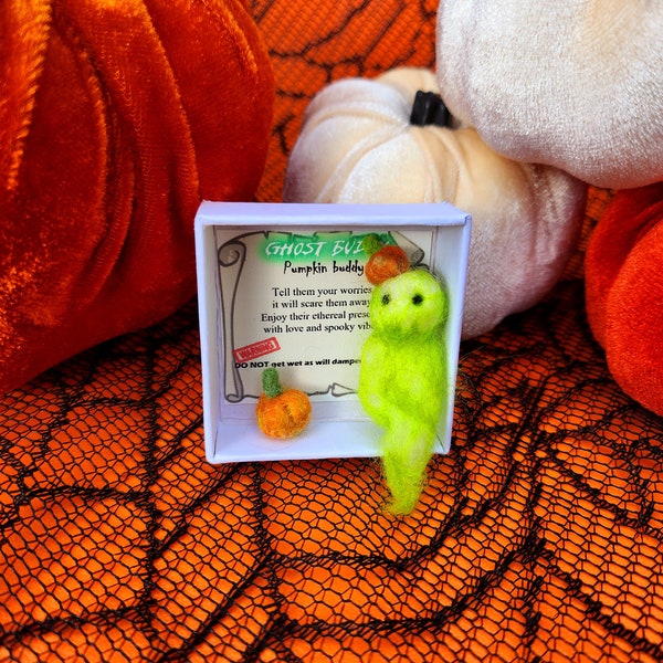 Ghost Buddy miniature| Worry Buddy | Needle Felted Gift | Mental Health/Anxiety Aid | ghost pet | Birthday Present Idea | UK Seller